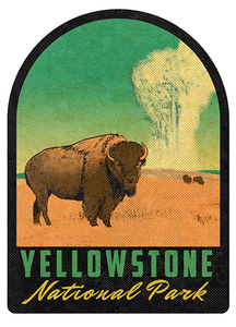 Yellowstone National Park Bison Old Faithful Vintage Travel Air Freshener