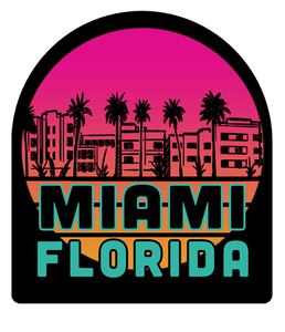 Miami Florida Skyline Sunset Air Freshener