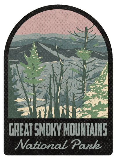 Great Smoky Mountains National Park Winter Vintage Travel Air Freshener