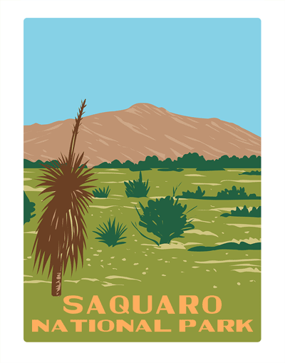 Saguaro National Park Rincon Peak Coronado National Forest WPA Air Freshener