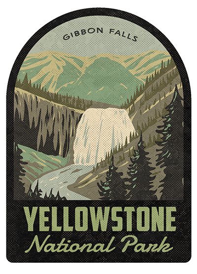 Yellowstone National Park Gibbon Falls Vintage Travel Air Freshener