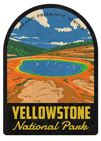 Yellowstone National Park Grand Prismatic Spring Vintage Travel Air Freshener