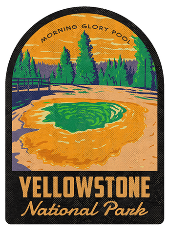 Yellowstone National Park Morning Glory Pool Vintage Travel Air Freshener