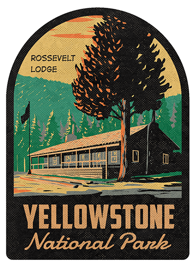 Yellowstone National Park Roosevelt Lodge Vintage Travel Air Freshener