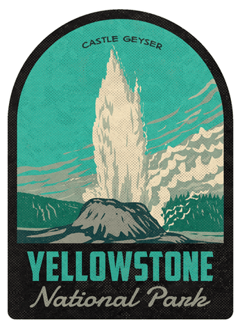Yellowstone National Park Castle Geyser Vintage Travel Air Freshener