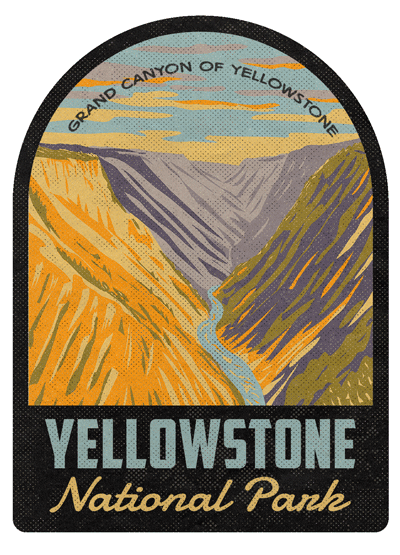 Yellowstone National Park Grand Canyon of Yellowstone Vintage Travel Air Freshener