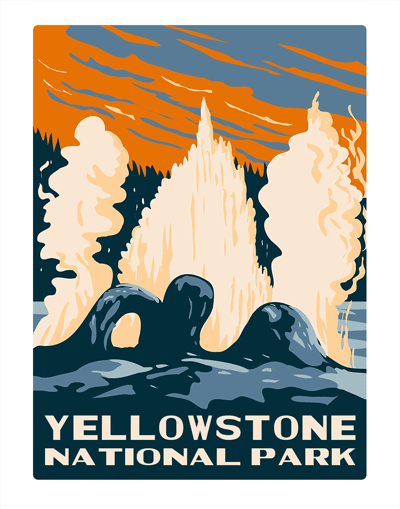 Yellowstone National Park Grotto Geyser WPA Air Freshener
