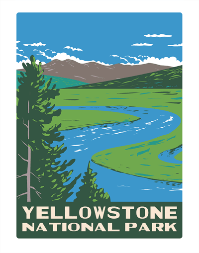 Yellowstone National Park Hayden Valley WPA Air Freshener