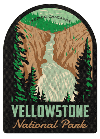 Yellowstone National Park Kepler Cascades Vintage Travel Air Freshener