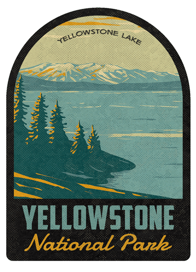 Yellowstone National Park Yellowstone Lake Vintage Travel Air Freshener