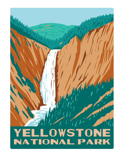 Yellowstone National Park Lower Falls WPA Air Freshener