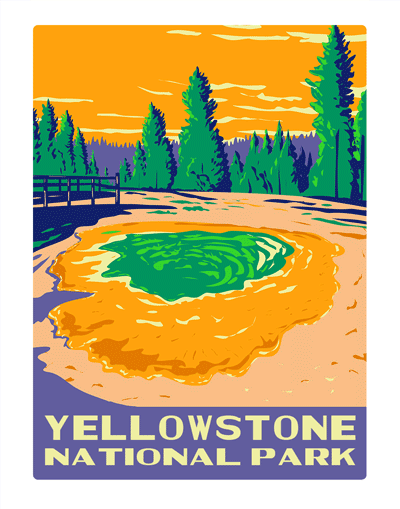 Yellowstone National Park Morning Glory Pool WPA Air Freshener