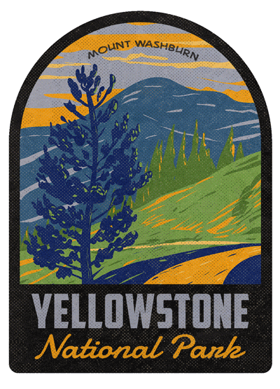 Yellowstone National Park Mount Washburn Vintage Travel Air Freshener