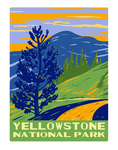 Yellowstone National Park Mount Washburn WPA Air Freshener