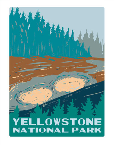Yellowstone National Park Mud Volcano WPA Air Freshener