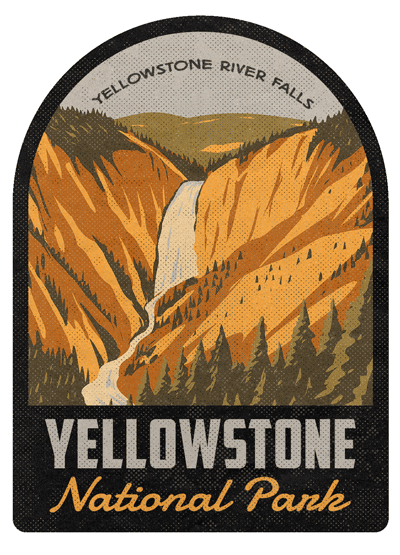 Yellowstone National Park Yellowstone River Falls Vintage Travel Air Freshener