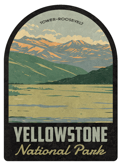 Yellowstone National Park Tower-Roosevelt Lamar Valley Vintage Travel Air Freshener