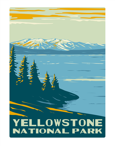 Yellowstone National Park Yellowstone Lake WPA Air Freshener