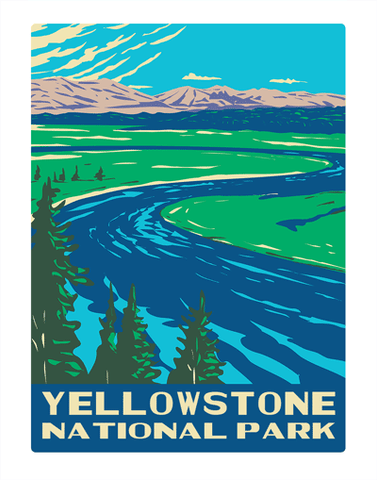 Yellowstone National Park Hayden Valley Yellowstone River WPA Air Freshener