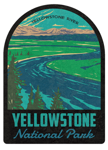 Yellowstone National Park Yellowstone River in Hayden Valley Vintage Travel Air Freshener