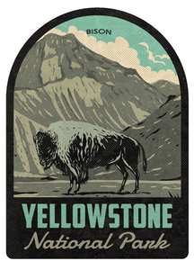 Yellowstone National Park Bison in Yellowstone Vintage Travel Air Freshener
