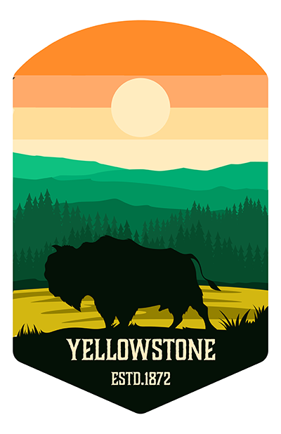 Yellowstone National Park Bison Dark Silhouette Air Freshener